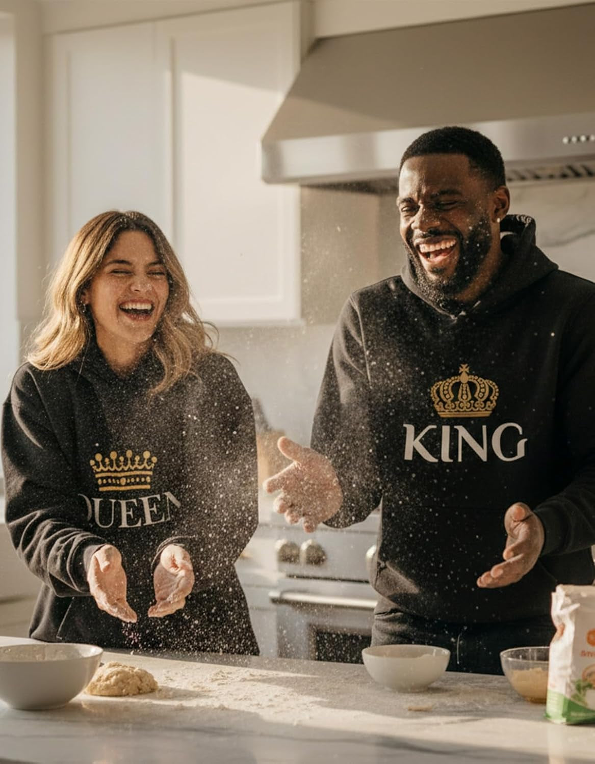King and Queen Valentines Day Outfit His and Hers Matching Hoodies for Couples