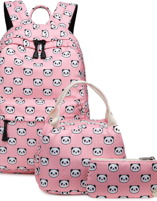 Load image into Gallery viewer, Lightweight Cute Panda Backpacks for Girls School Backpacks with Lunch Bag (Panda Pink Set)
