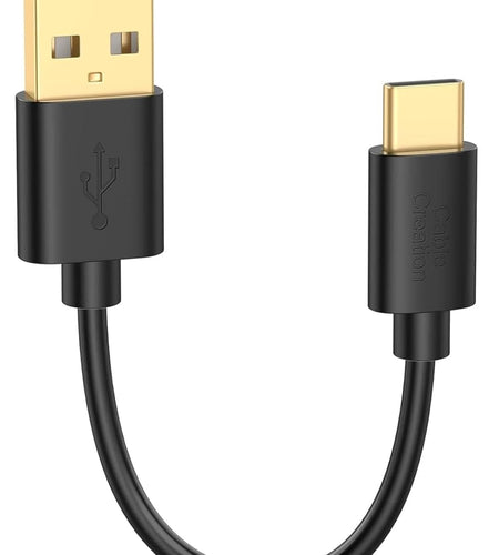 USB C to USB Cable Short  USB C to USB a Short 6 Inch USB C Cable Fast Charging 3A USB a to USB C Short 480Mbps Data for Power Bank Stylus Pen S21 S20 Pixel Gopro Hero 0.15M Black